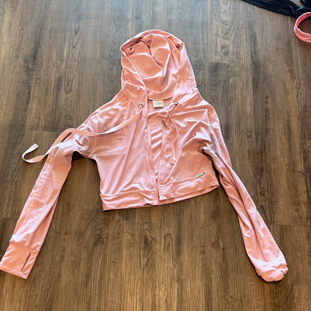 Bombshell Sportswear Light Pink Cropped Hoodie